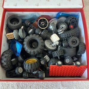 Huge Lot Mixed Lego Wheels‎ Extra Tires Parts & Pieces Used 2.7 Pounds Bulk